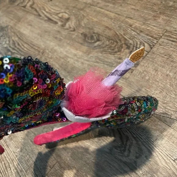 Rainbow Sequin cupcake Minnie Mouse Ears Headband - Picture 2 of 4